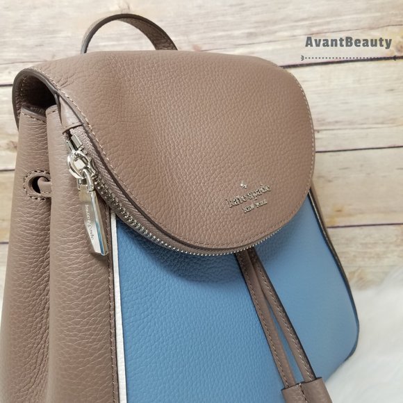 Kate Spade Medium Flap Backpack Colorblock blue display picture 2